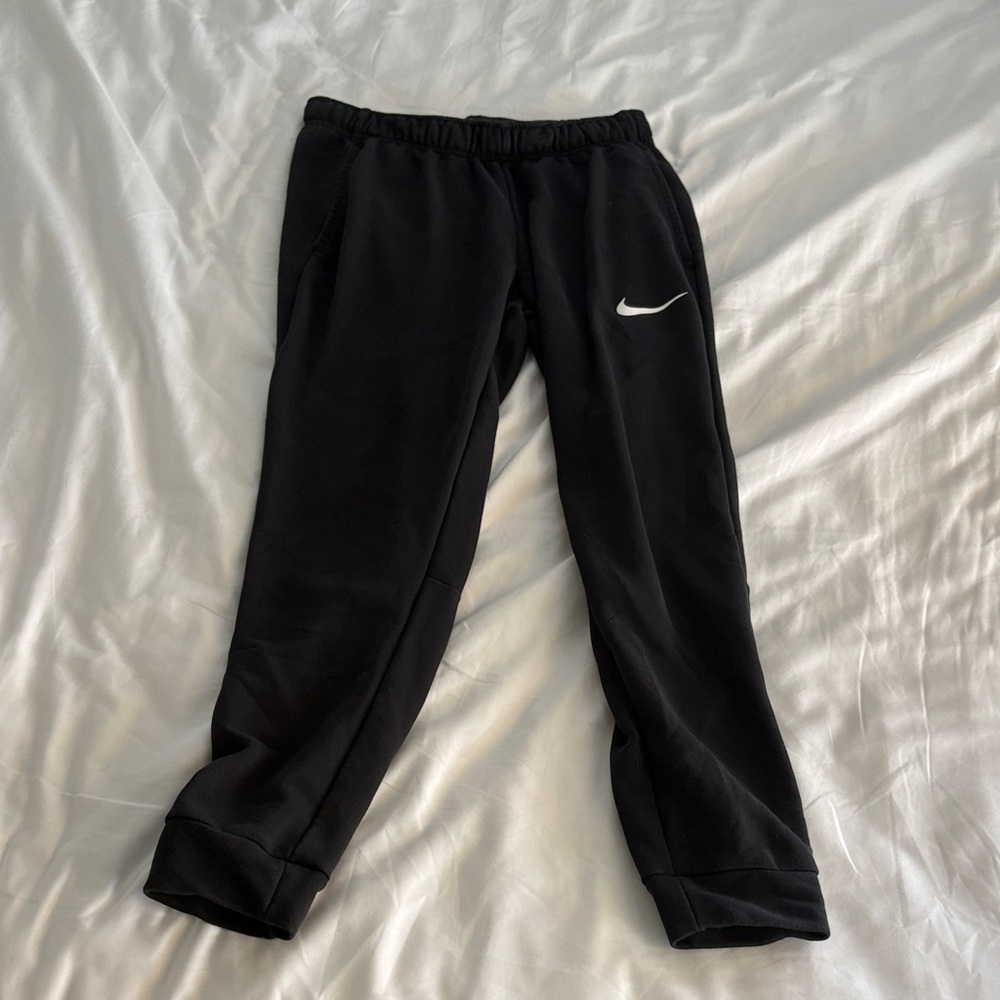 Nike Kids Black Sweatpants with White Logo